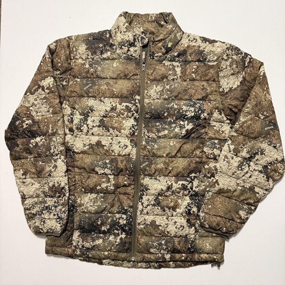 Cabela's 3M Insulated Puffy Strata Camouflage Jacket Men’s Medium TrueTimber Zip